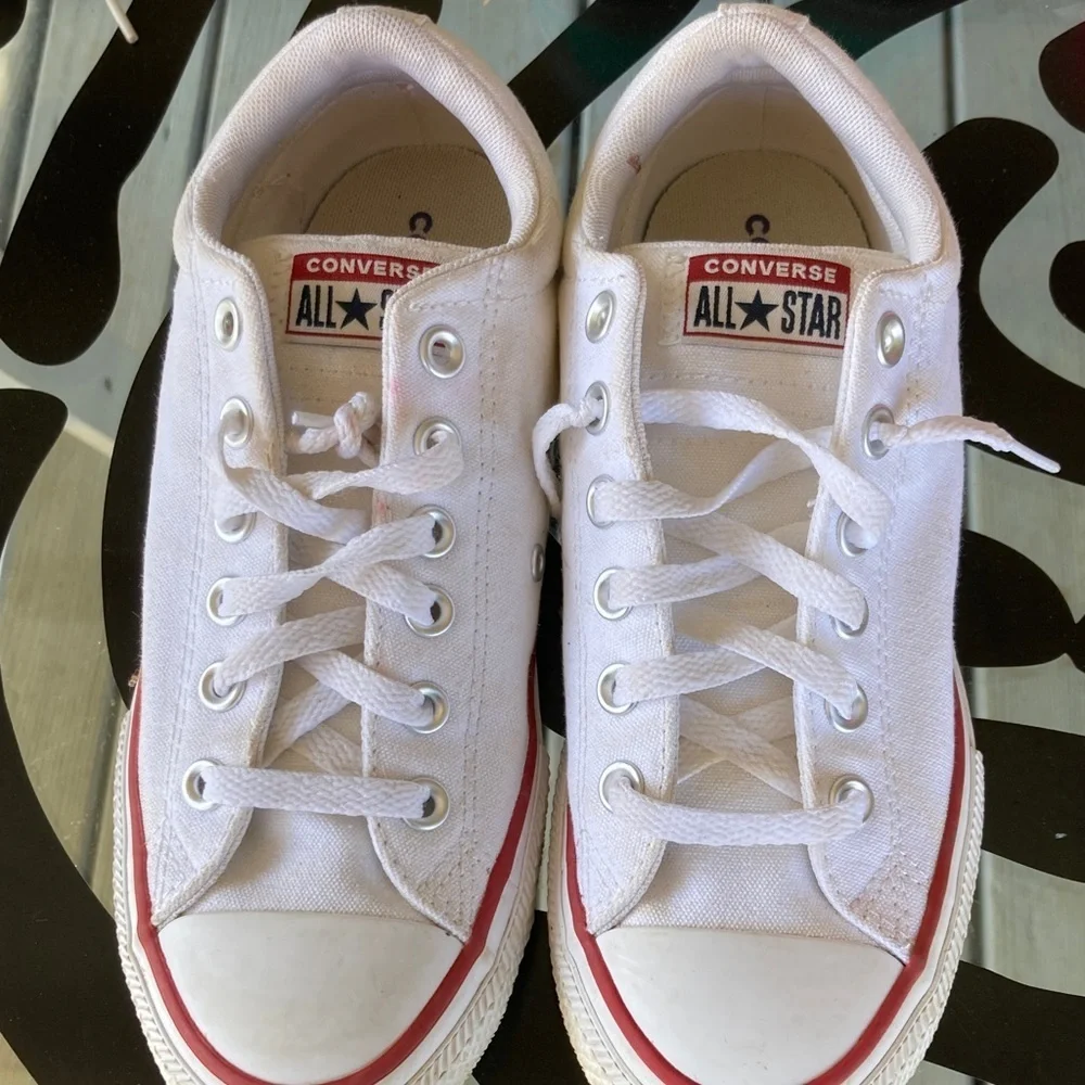 Converse Kids White and Red Sneakers